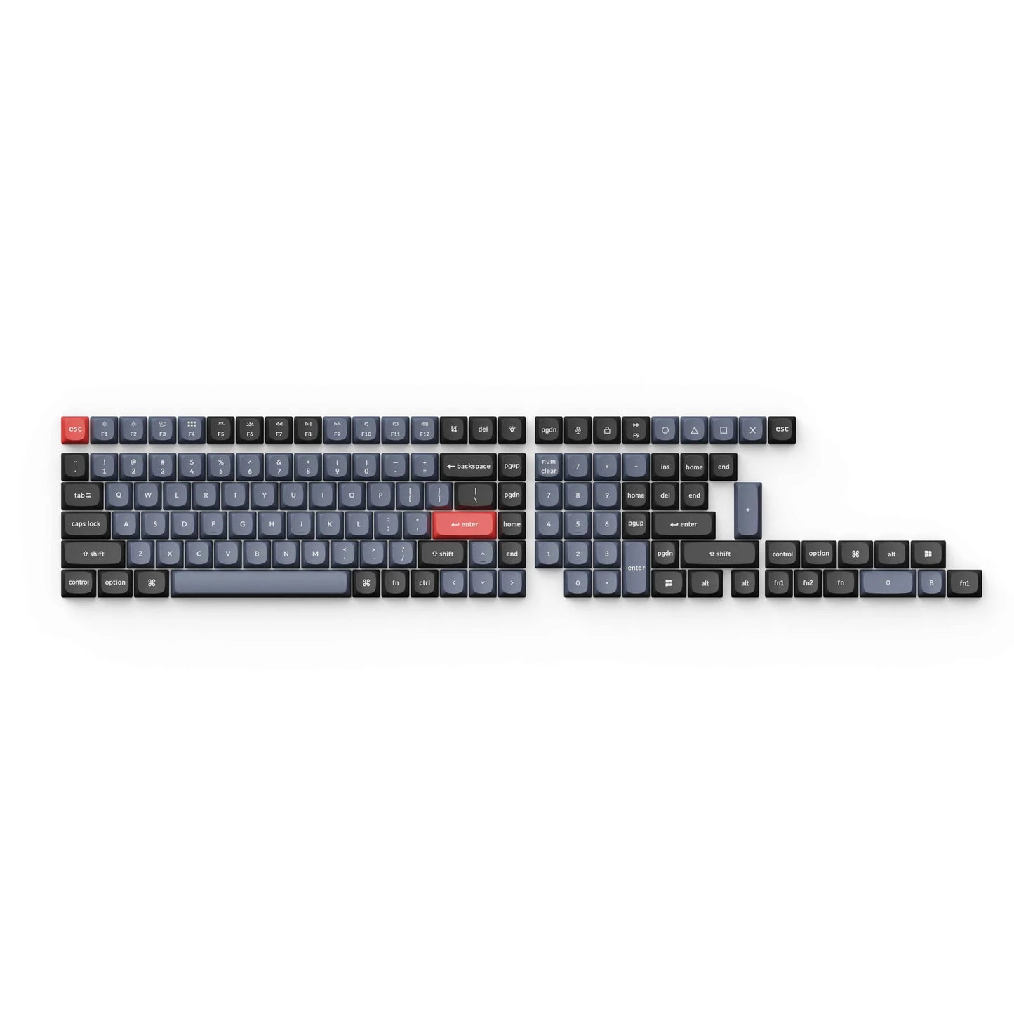 Double Shot PBT OSA Full Set Keycap Set (134 Keycaps) Bluish Black