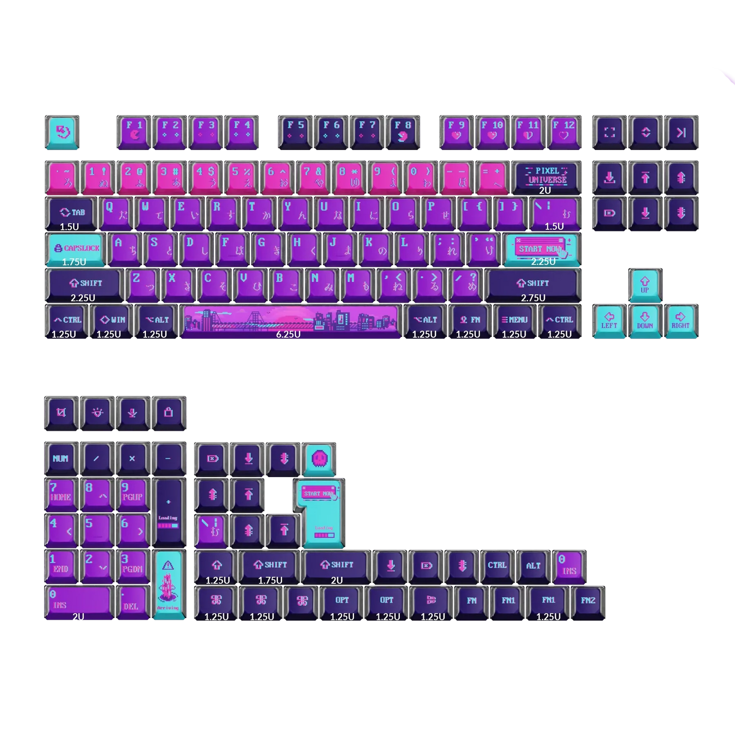 OEM Dye-Sub PBT Full Set Keycap Set (137 Keycaps) Pixel Universe