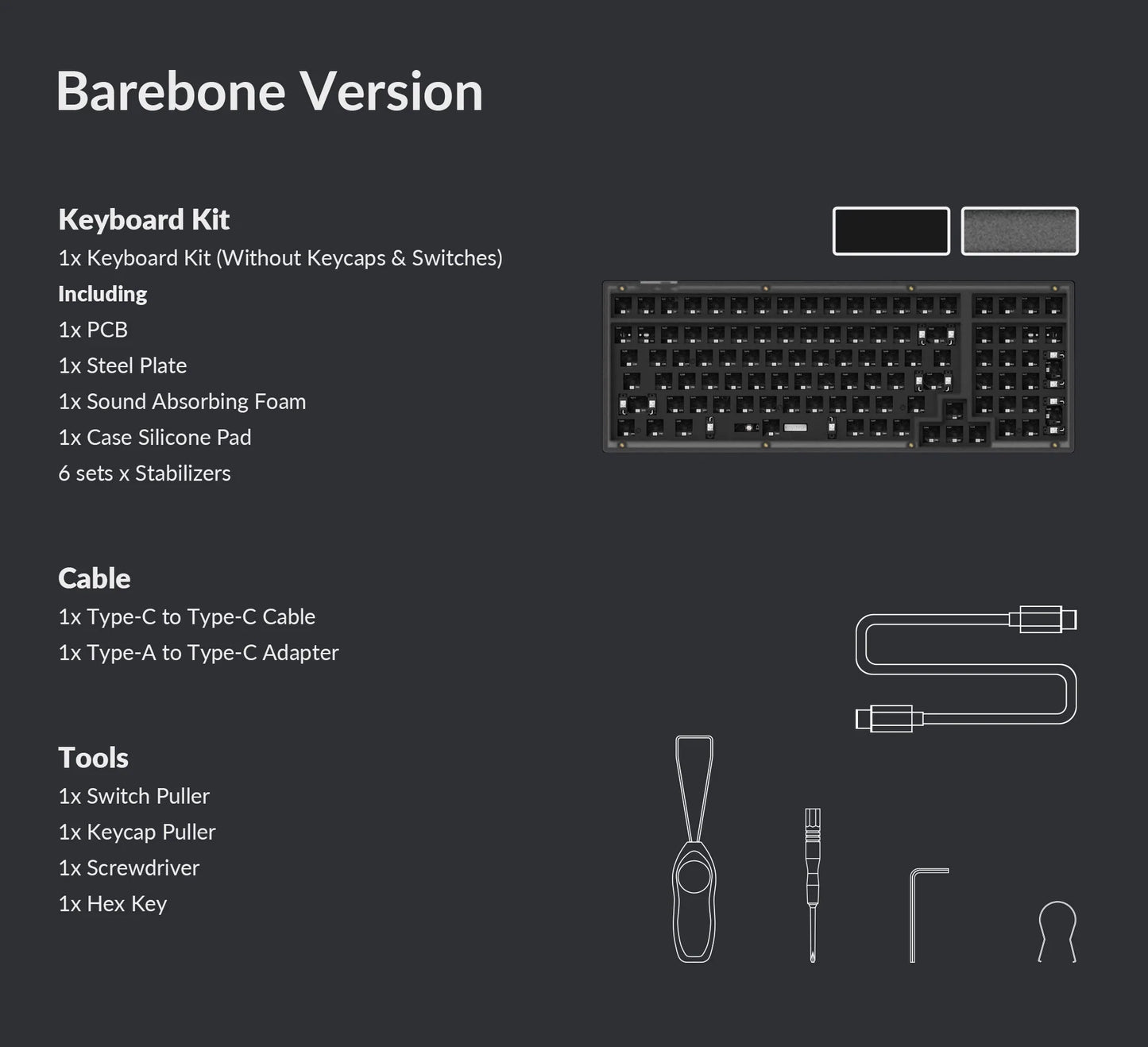 Keychron V5 QMK/VIA Mehanička Tastatura (Carbon Black) (Barebone Version)