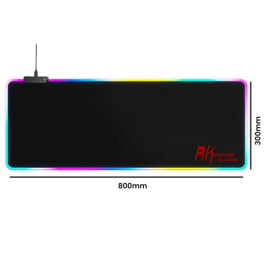Royale Kludge RK MP834 Gaming Mouse Pad / Black / velika podloga za miša sa RGB osvetljenjem / Crna /  800 × 300 mm XL