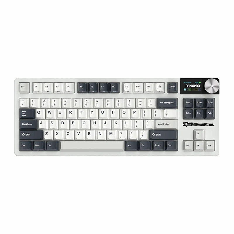 Royale Kludge RK S85 White night / Wireless / Mechanical Tactile Beige Switch / Hot-Swap / 7200 mAh baterija / OLED screen