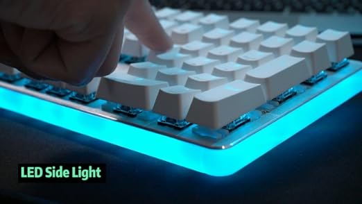 RK ROYAL KLUDGE RK918 RGB Backlit Gaming Keyboard with Large LED Sorrounding Side Lamp Red Switch White