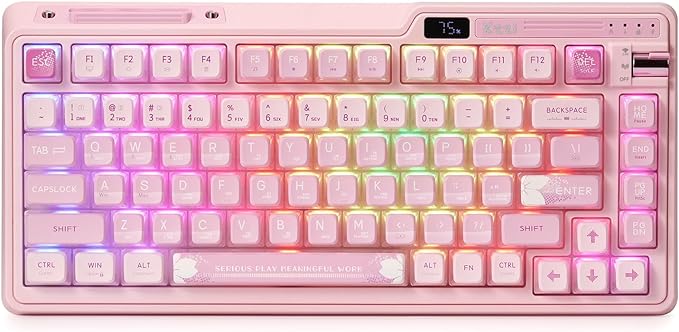 KZZI K75 PRO Sakura Pink RGB Lighting 75% Wireless (Eternity Tactile Switch)