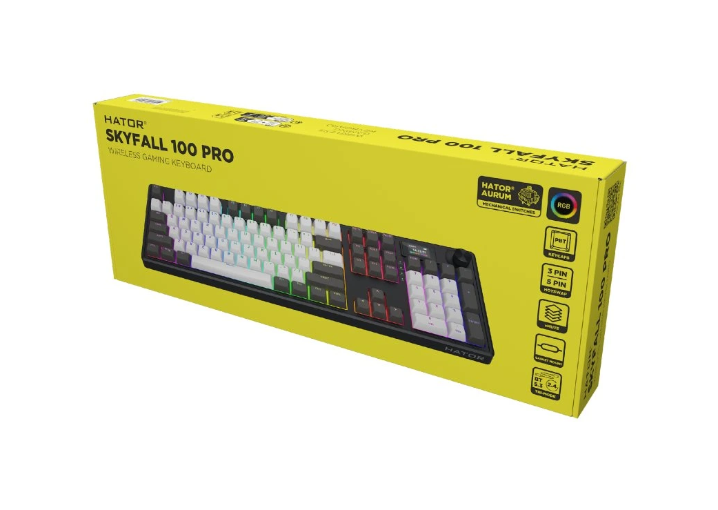 Hator Skyfall 100 Pro Wireless Mechanical Keyboard (Skyfall Series) Aurum Vanila switch (Linear, silent)