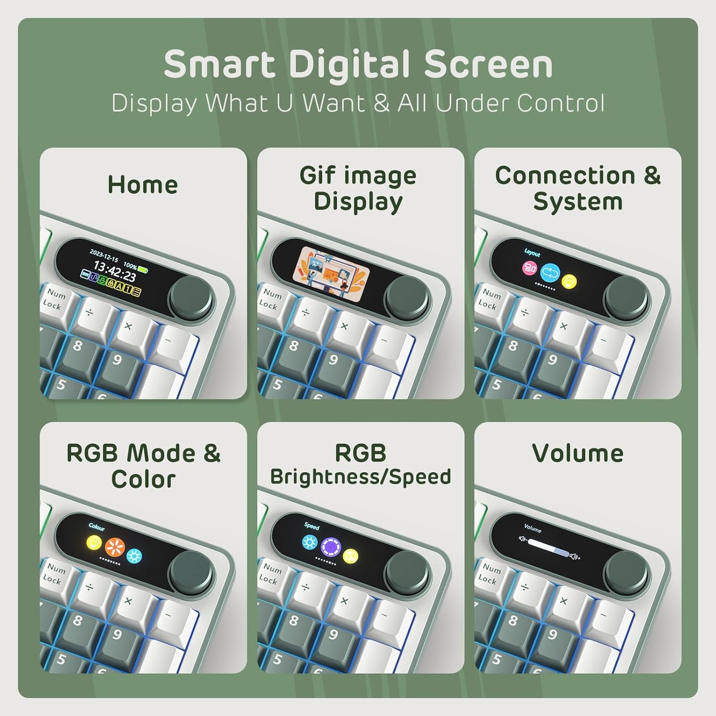 RK Royal Kludge S98 Smart Display & Knob Camping (Brown Switch) Wireless Mechanical Keyboard