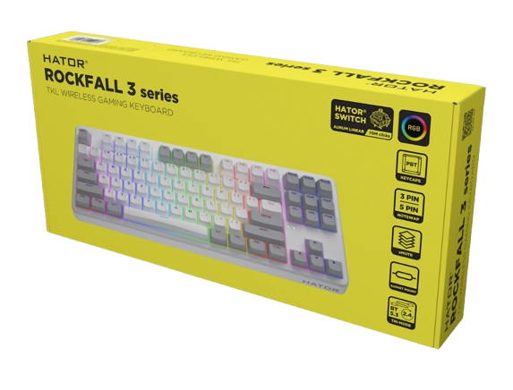 Hator Rockfall 3 TKL Wireless Mechanical Keyboard Hator Aurum Lemon switch (mechanical, linear)