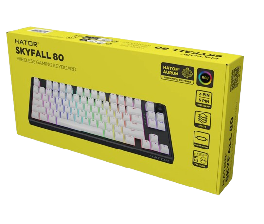 Hator Skyfall 80 wireless white Mechanical keyboard Aurum Lemon switch (mechanical, linear)