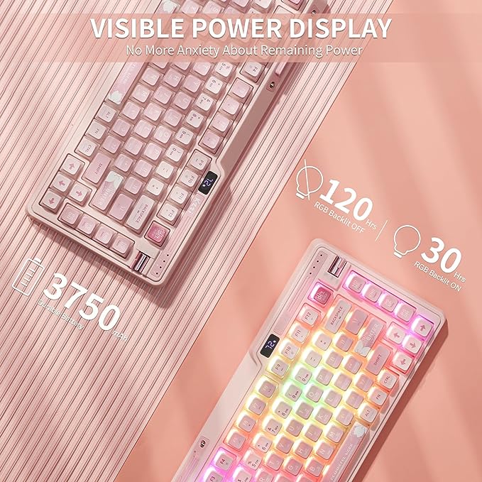 KZZI K75 PRO Sakura Pink RGB Lighting 75% Wireless (Eternity Tactile Switch)