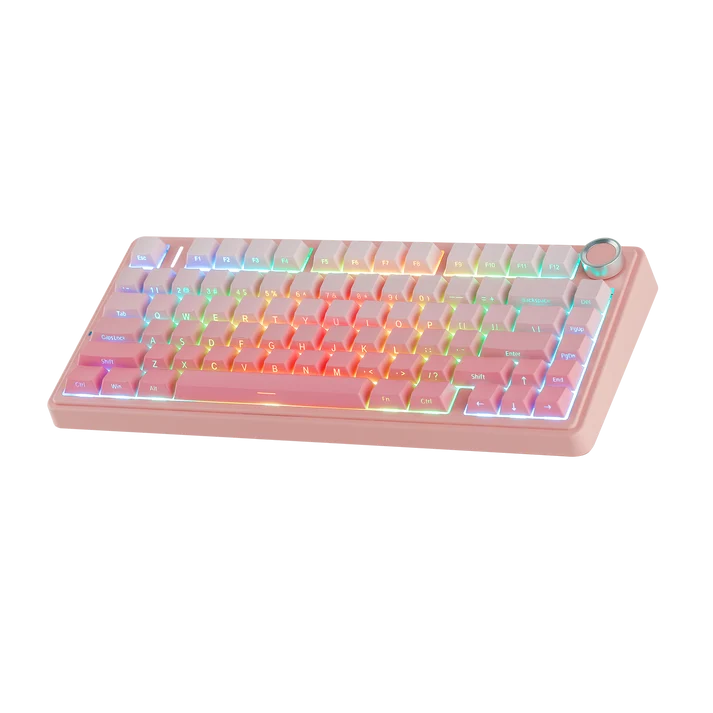 Aula F75 Gradient pink RGB HOT SWAP Wireless Shine throught keycapovi Dream Sakura Switch