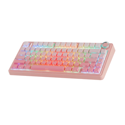 Aula F75 Gradient pink RGB HOT SWAP Wireless Shine throught keycapovi Dream Sakura Switch