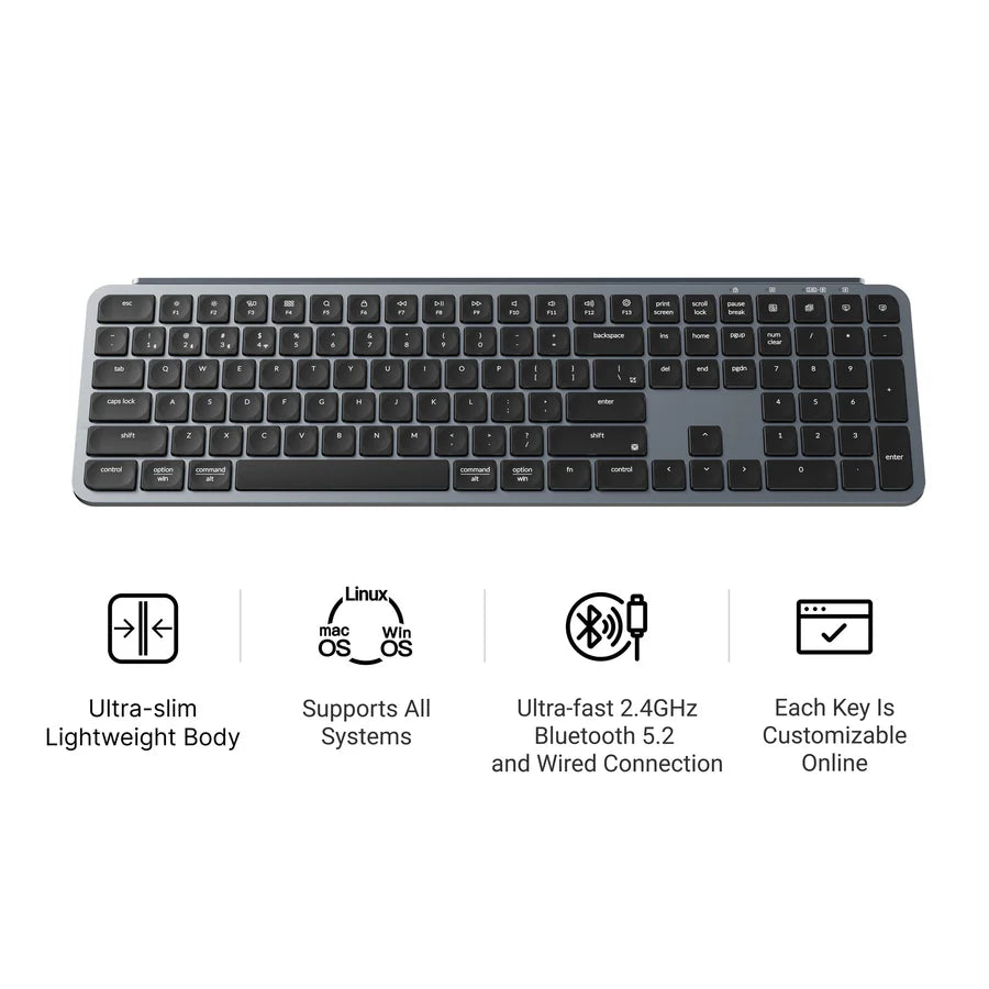 Keychron B6P-K1 Space Gray / Wireless / Ultra-slim keyboard