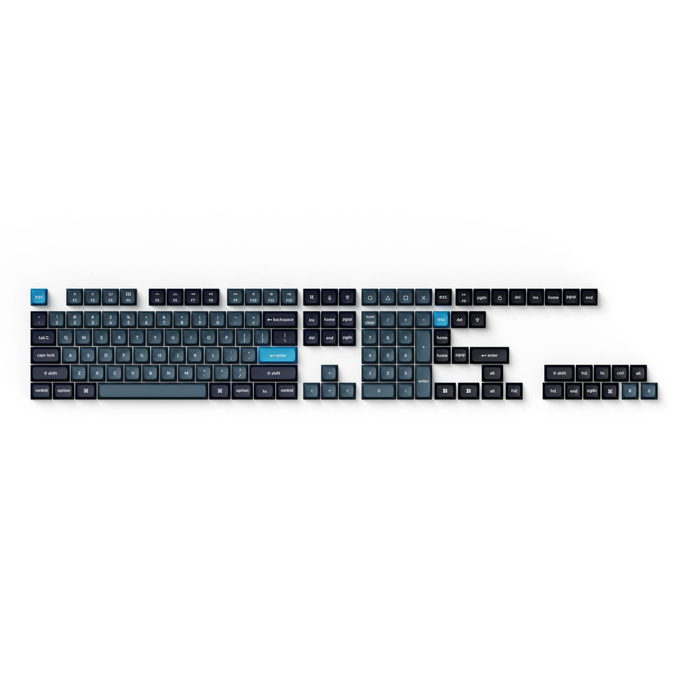 Double Shot KSA PBT Keycap Full Keycap Set Dark Gray and Grayish Blue