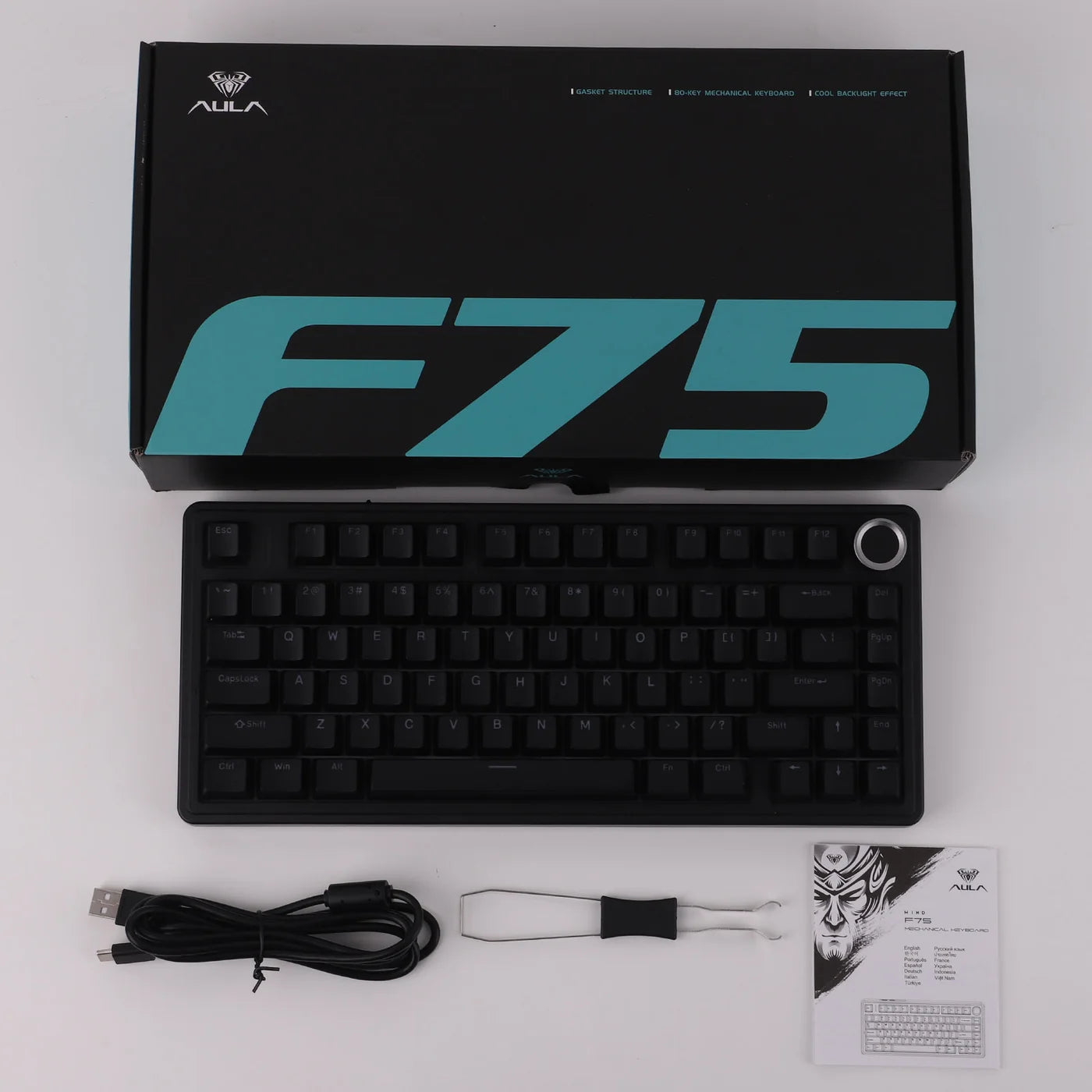Aula X Epomaker F75 Wired Crna Black Outemu Red Switch Žična Hot Swap RGB