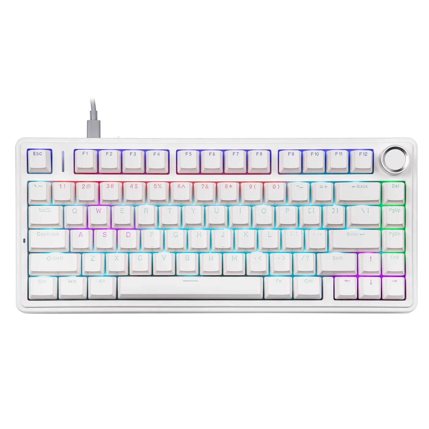 Aula X Epomaker F75 Wired White Bela Outemu Red Switch Žična Hot Swap RGB