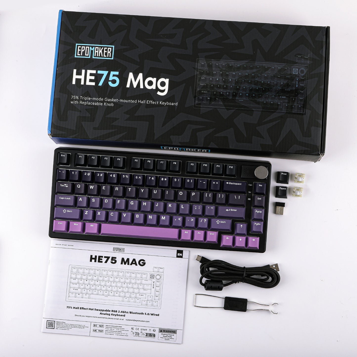 EPOMAKER HE 75 Mag Gateron Magnetic White Switch