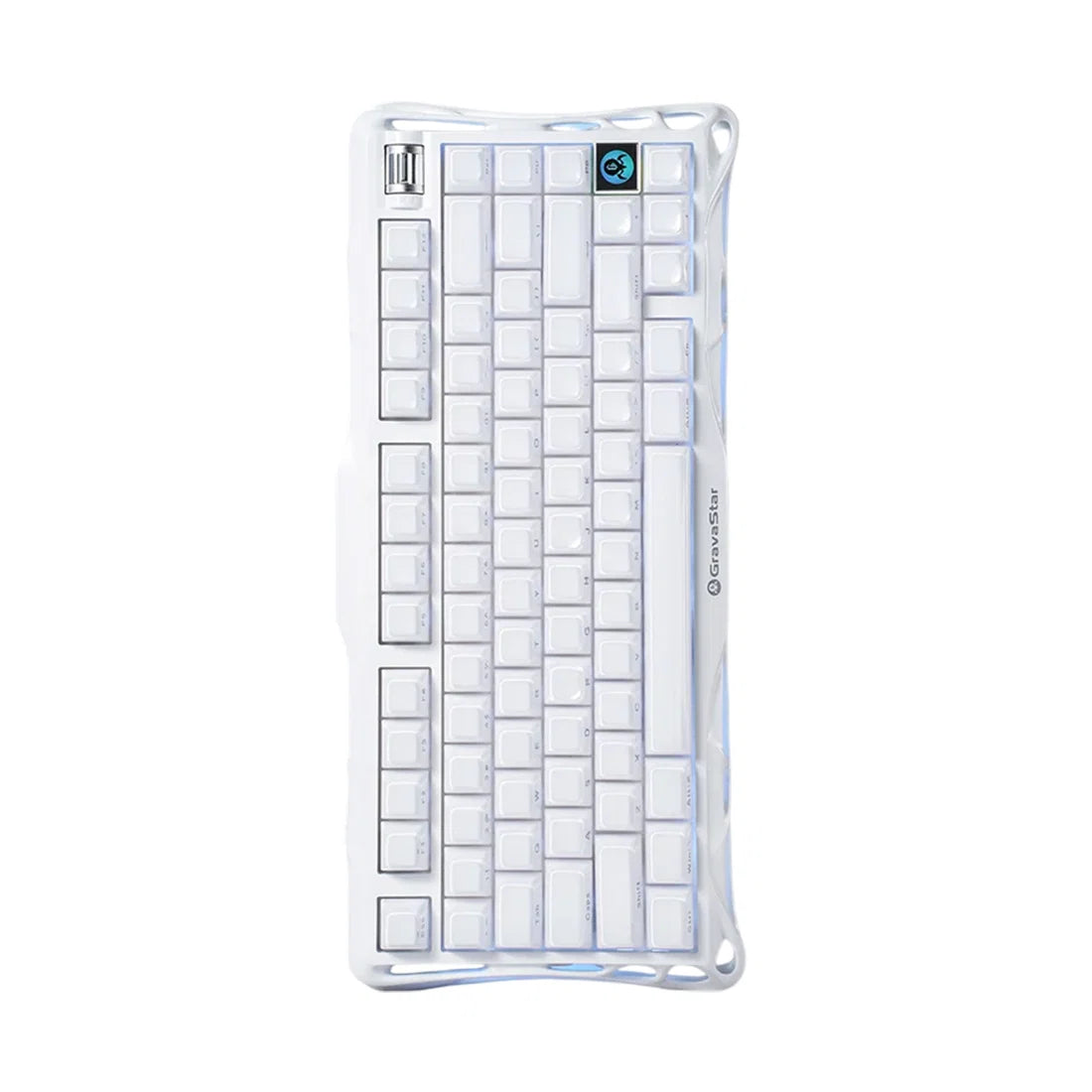 GravaStar Mercury K1 75% Wireless Mechanical Gaming Keyboard/Special Edition Opaline White/Aluminium Alloy/ Hot-Swap/Sideprint keycaps/Kalih Cherry Pink linear switches