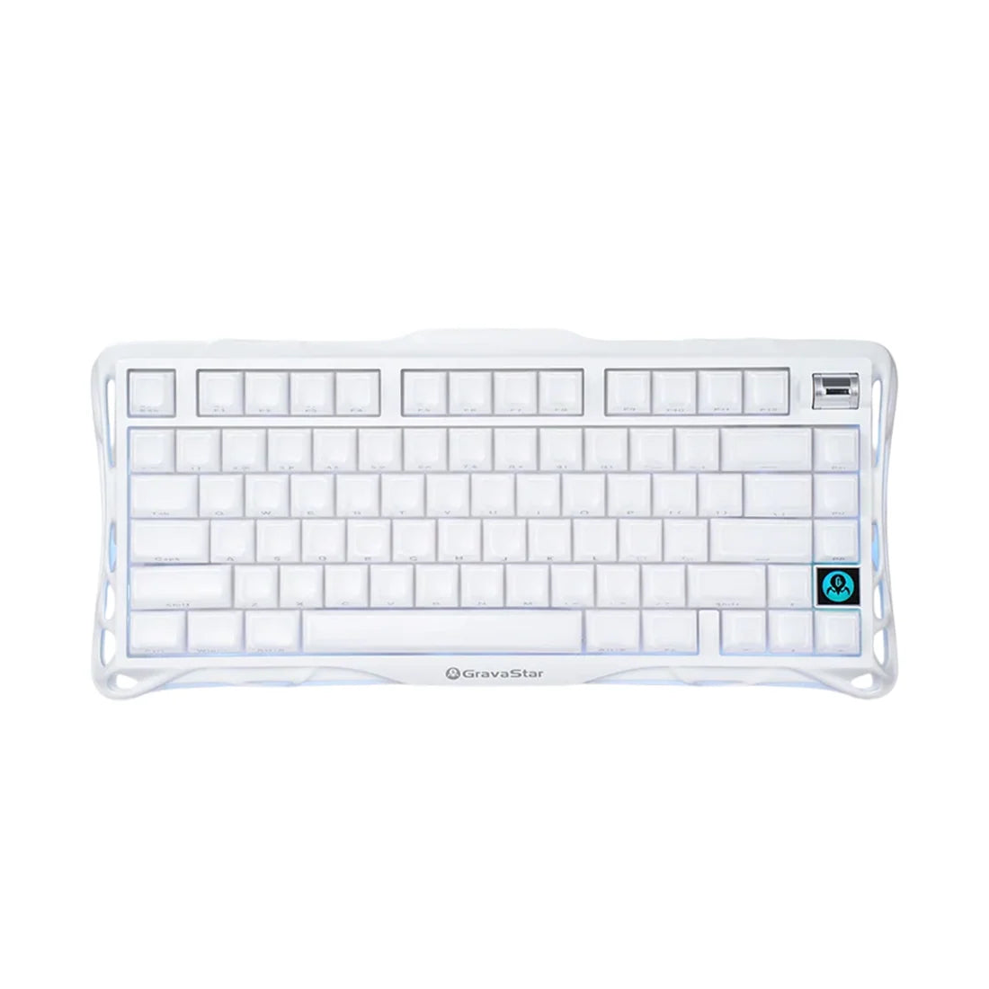 GravaStar Mercury K1 75% Wireless Mechanical Gaming Keyboard/Special Edition Opaline White/Aluminium Alloy/ Hot-Swap/Sideprint keycaps/Kalih Cherry Pink linear switches