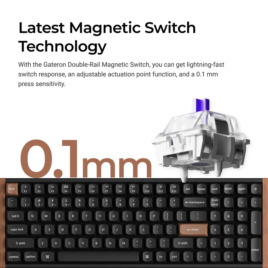 Keychron K4 HE K4H-F1 Black / Wireless / Hot-swap / Hall Effect Magnetic keyboard / RGB / Gateron Double-Rail Magnetic Nebula Switch