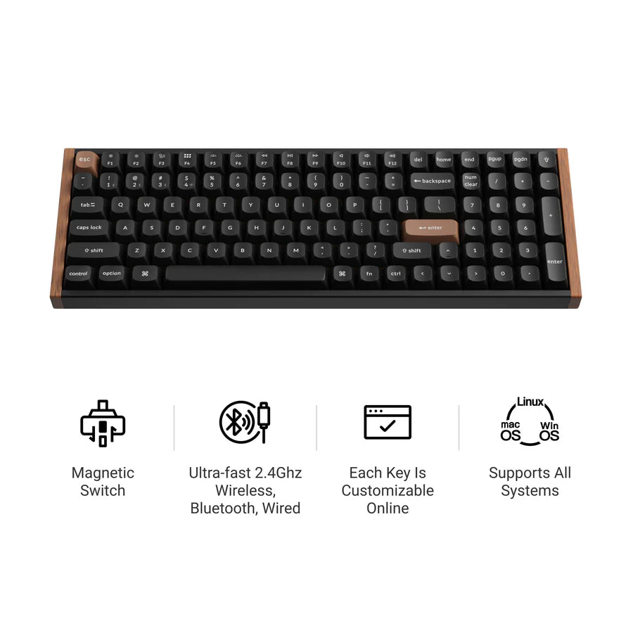 Keychron K4 HE K4H-J1 Black / Wireless / Hot-swap / Hall Effect Magnetic keyboard / RGB / Gateron Double-Rail Magnetic Nebula Switch