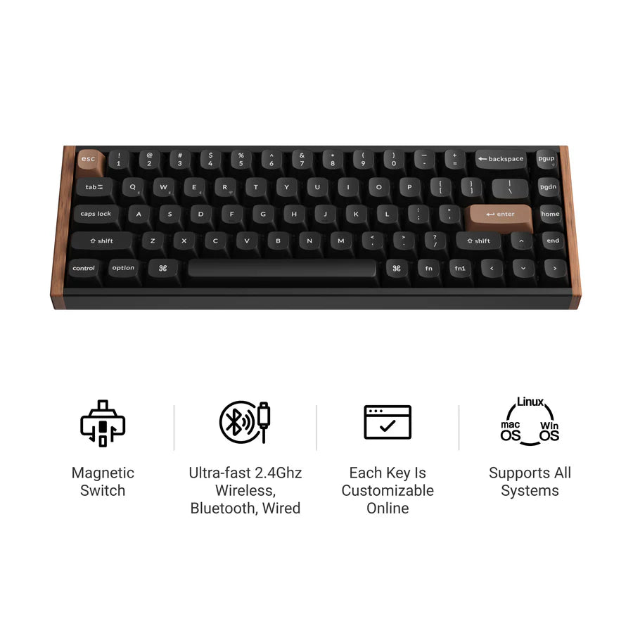 Keychron K6 HE K6H-Q1 White / Wireless / Hot-swap / Hall Effect Magnetic keyboard / RGB / Gateron Double-Rail Magnetic Nebula Switch