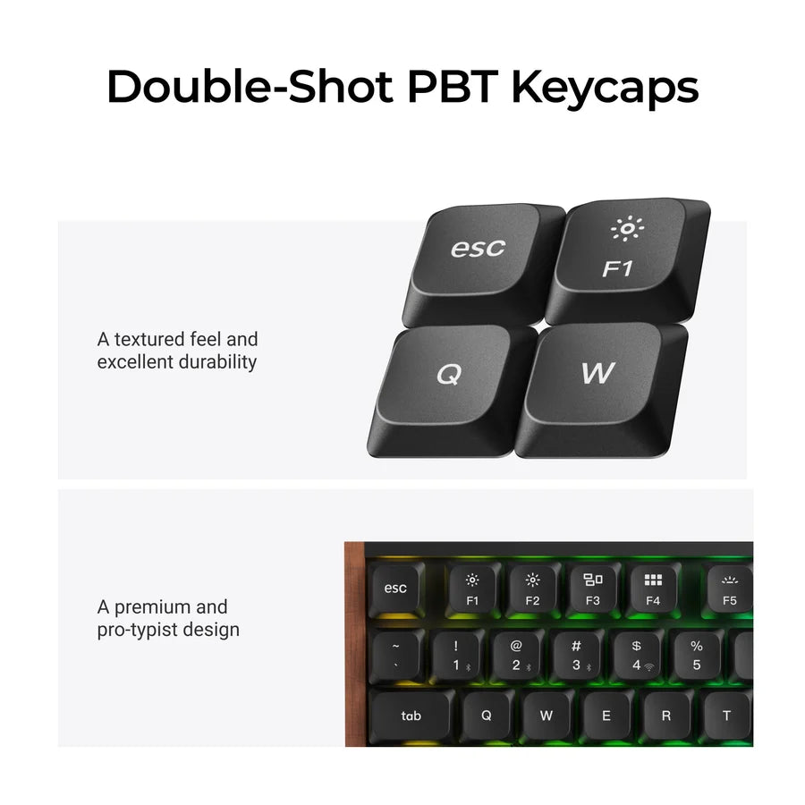 Keychron K1 Ultra 8K K1U-H3 Black / Wireless / Hot-swap / 8k Pooling Rate / Mechanical keyboard / RGB / Keychron Milk Pom Switch - Brown