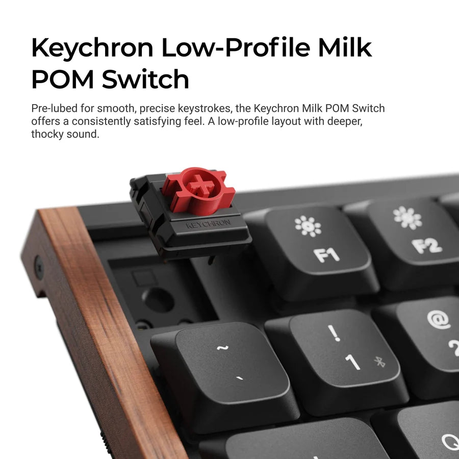 Keychron K1 Ultra 8K K1U-H3 Black / Wireless / Hot-swap / 8k Pooling Rate / Mechanical keyboard / RGB / Keychron Milk Pom Switch - Brown