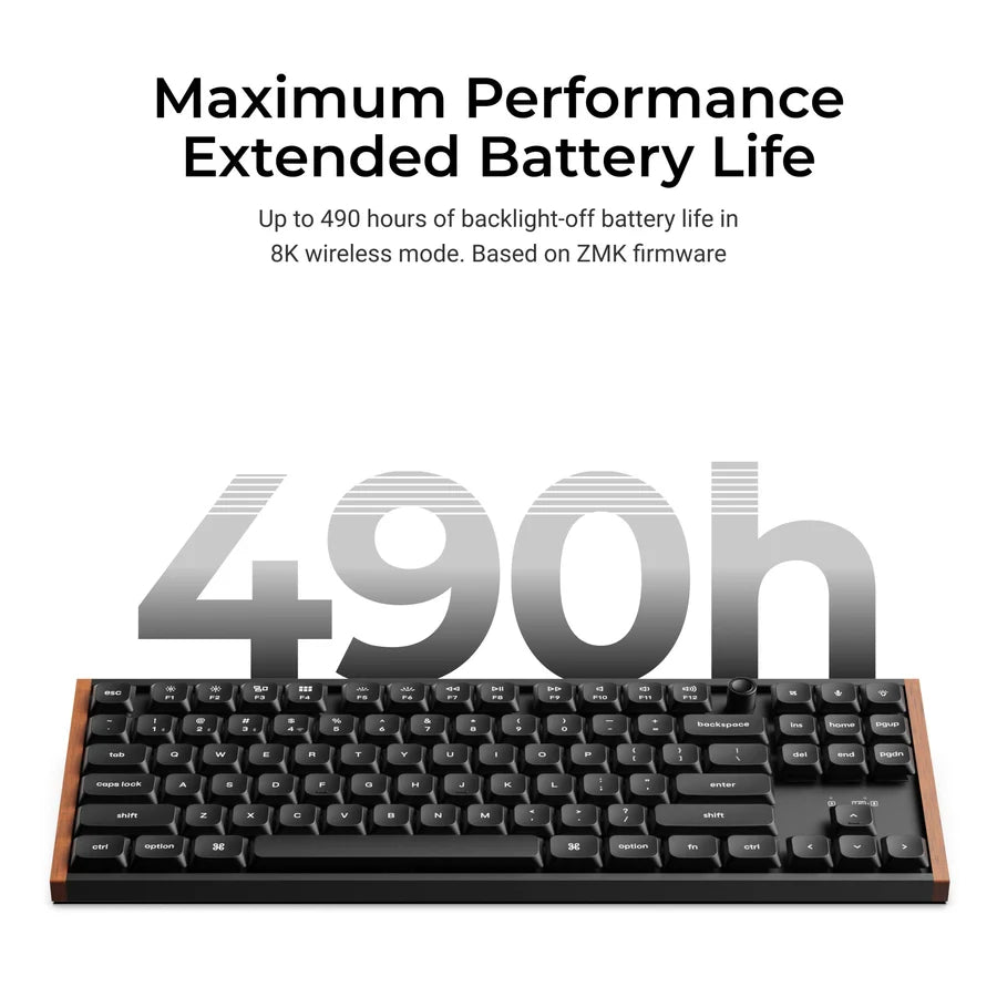 Keychron K1 Ultra 8K K1U-H3 Black / Wireless / Hot-swap / 8k Pooling Rate / Mechanical keyboard / RGB / Keychron Milk Pom Switch - Brown