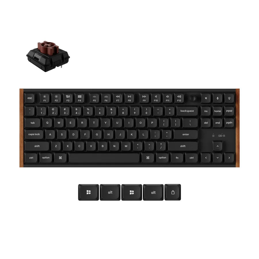 Keychron K1 Ultra 8K K1U-H3 Black / Wireless / Hot-swap / 8k Pooling Rate / Mechanical keyboard / RGB / Keychron Milk Pom Switch - Brown