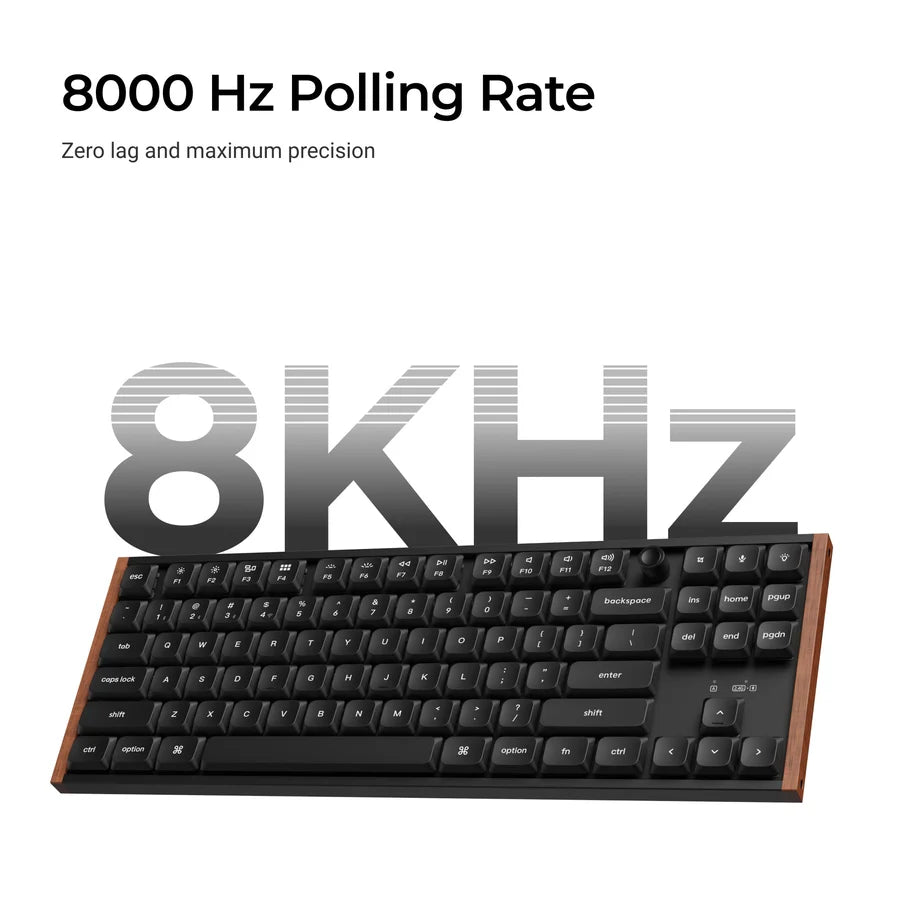 Keychron K1 Ultra 8K K1U-H3 Black / Wireless / Hot-swap / 8k Pooling Rate / Mechanical keyboard / RGB / Keychron Milk Pom Switch - Brown