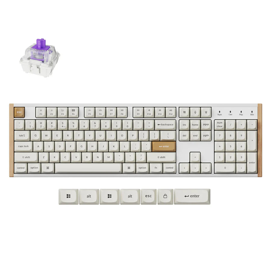 Keychron K10 HE K10H-Q1 White / Wireless / Hot-swap / Hall Effect Magnetic keyboard / RGB / Gateron Double-Rail Magnetic Nebula Switch