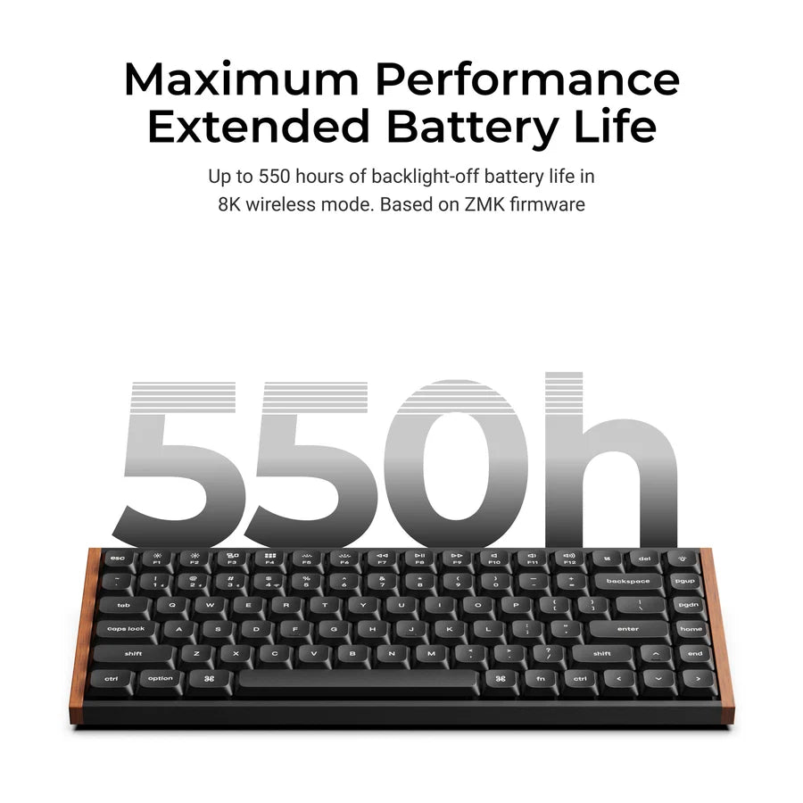 Keychron K3 Ultra 8K K3U-H3 Black / Wireless / Hot-swap / 8k Pooling Rate / Mechanical keyboard / RGB / Keychron Milk POM Brown Switch