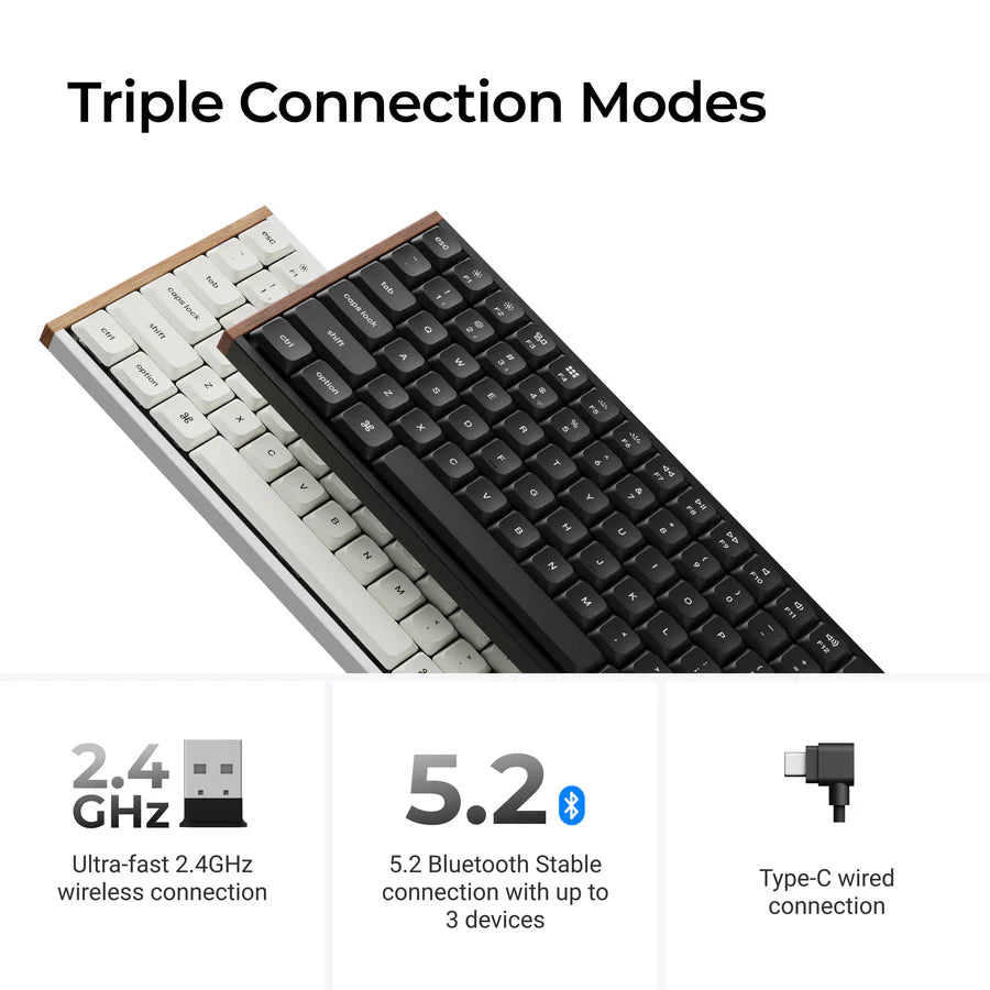 Keychron K3 Ultra 8K K3U-H3 Black / Wireless / Hot-swap / 8k Pooling Rate / Mechanical keyboard / RGB / Keychron Milk POM Brown Switch