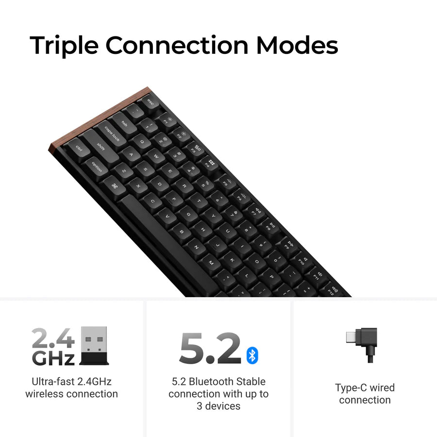 Keychron K5 Ultra 8K K5U-H3 Black / Wireless / Hot-swap / 8k Pooling Rate / Mechanical keyboard / RGB / Keychron Milk POM Switch - Brown