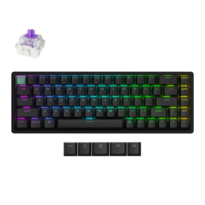 Keychron K6 HE K6H-J1 Black / Wireless / Hot-swap / Hall Effect Magnetic keyboard / RGB / Gateron Double-Rail Magnetic Nebula Switch