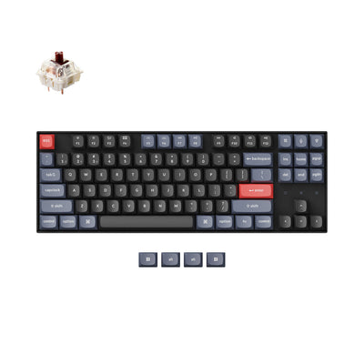 Keychron K8 Pro ANSI 80% TKL Layout 87 Key - Fully Assembled - Brown Switch White Led Hot-Swap Gateron G pro Mechanical Wireless Normal Profile QMK Custom Keyboard