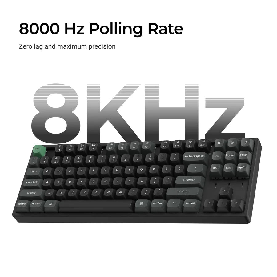 Keychroun K8 Ultra 8K K8U-J3 Black / Wireless / Hot-swap / 8k Pooling Rate / Mechanical keyboard / RGB / Keychron Apex Switch - Brown