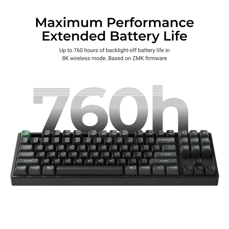 Keychroun K8 Ultra 8K K8U-J3 Black / Wireless / Hot-swap / 8k Pooling Rate / Mechanical keyboard / RGB / Keychron Apex Switch - Brown