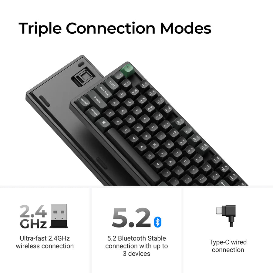 Keychroun K8 Ultra 8K K8U-J3 Black / Wireless / Hot-swap / 8k Pooling Rate / Mechanical keyboard / RGB / Keychron Apex Switch - Brown
