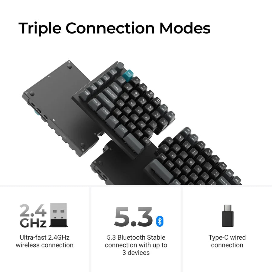 Keychron Q11 Ultra 8K  Wireless Q11U-M1 Black / Wireless / Hot-swap / 8k Pooling Rate / Mechanical keyboard / RGB / Keychron Silk POM Switch - Red