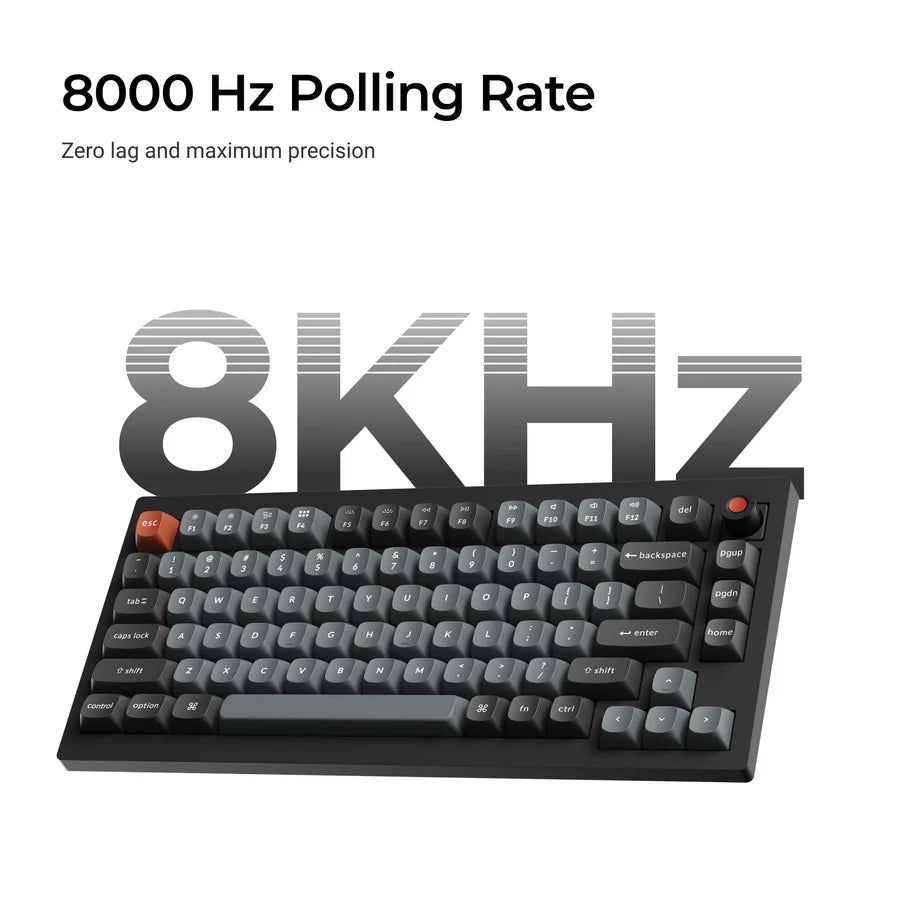 Keychron V1 8K V1W-D4 Black / Wired / Hot-swap / 8k Pooling Rate / Mechanical keyboard / RGB / Keychron Super Banana Switch