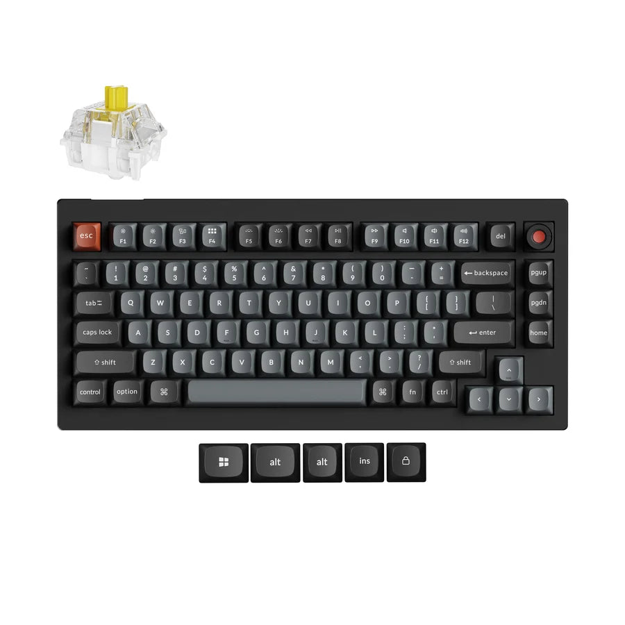 Keychron V1 8K V1W-D4 Black / Wired / Hot-swap / 8k Pooling Rate / Mechanical keyboard / RGB / Keychron Super Banana Switch