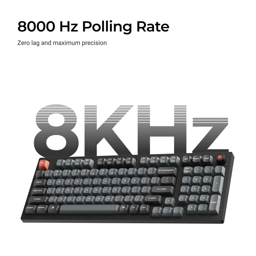 Keychron V5 8K QMK V5W-D3 Black / Wired / Hot-swap / 8k Pooling Rate / Mechanical keyboard / RGB / Keychron Super Brown Switch