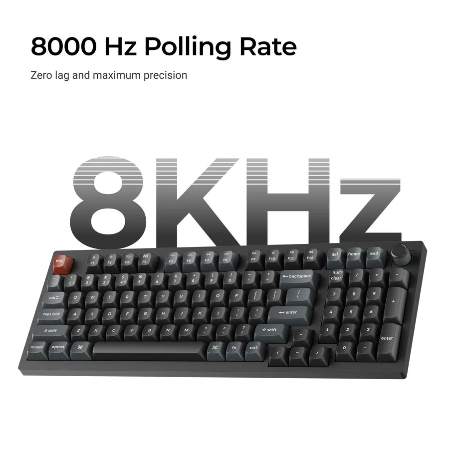Keychron V5 Ultra 8K V5U-D3 Black / Wireless / Hot-swap / 8k Pooling Rate / Mechanical keyboard / Keychron Silk POM Switch - Brown