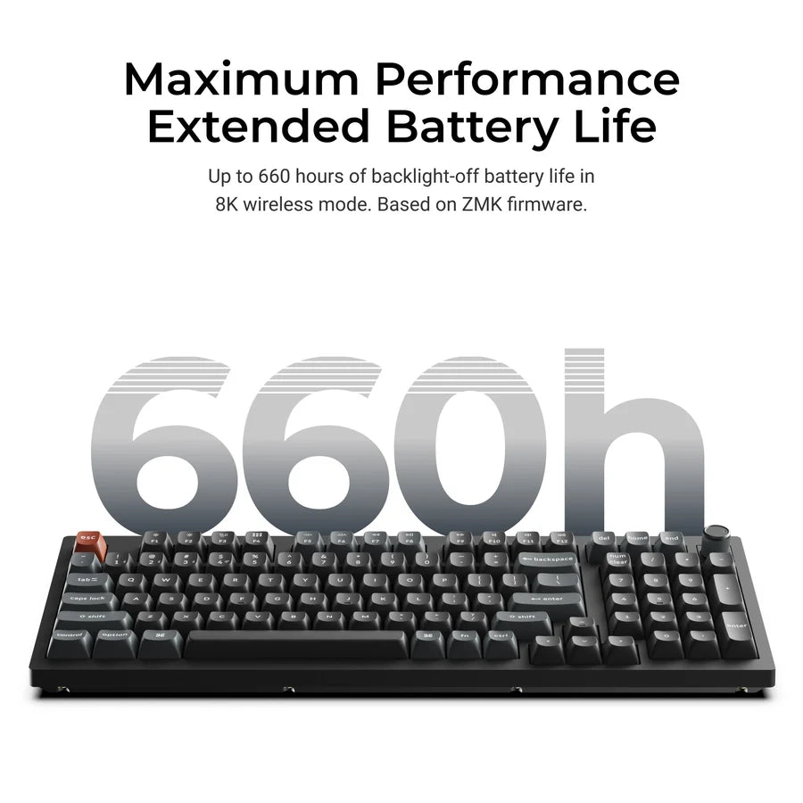 Keychron V5 Ultra 8K V5U-D3 Black / Wireless / Hot-swap / 8k Pooling Rate / Mechanical keyboard / Keychron Silk POM Switch - Brown