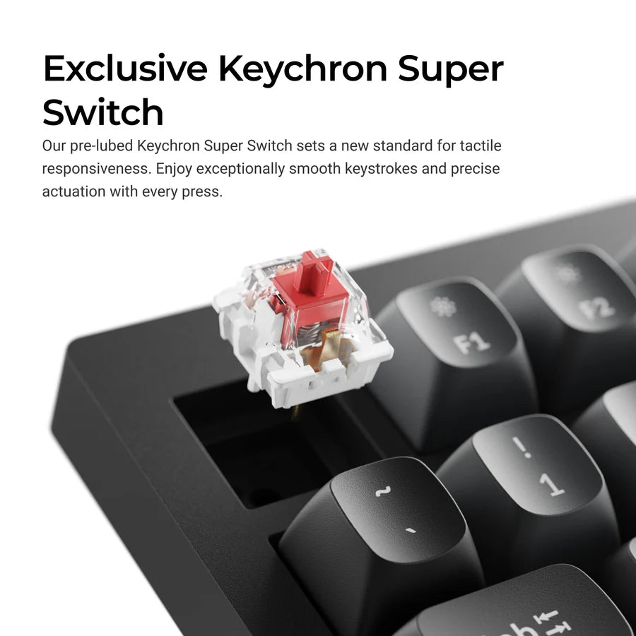 Keychron V6 8K QMK V6W-D1 Black / Wired / Hot-swap / 8k Pooling Rate / Mechanical keyboard / RGB / Keychron Super Red Switch