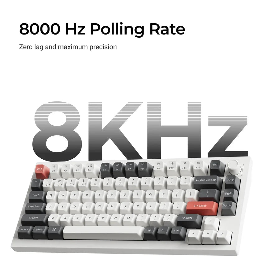 Keychron Q1 Ultra 8K Q1U-M1 Black / Wireless / Hot-swap / 8k Pooling Rate / Mechanical keyboard / RGB / Keychron Silk POM Switch - Red
