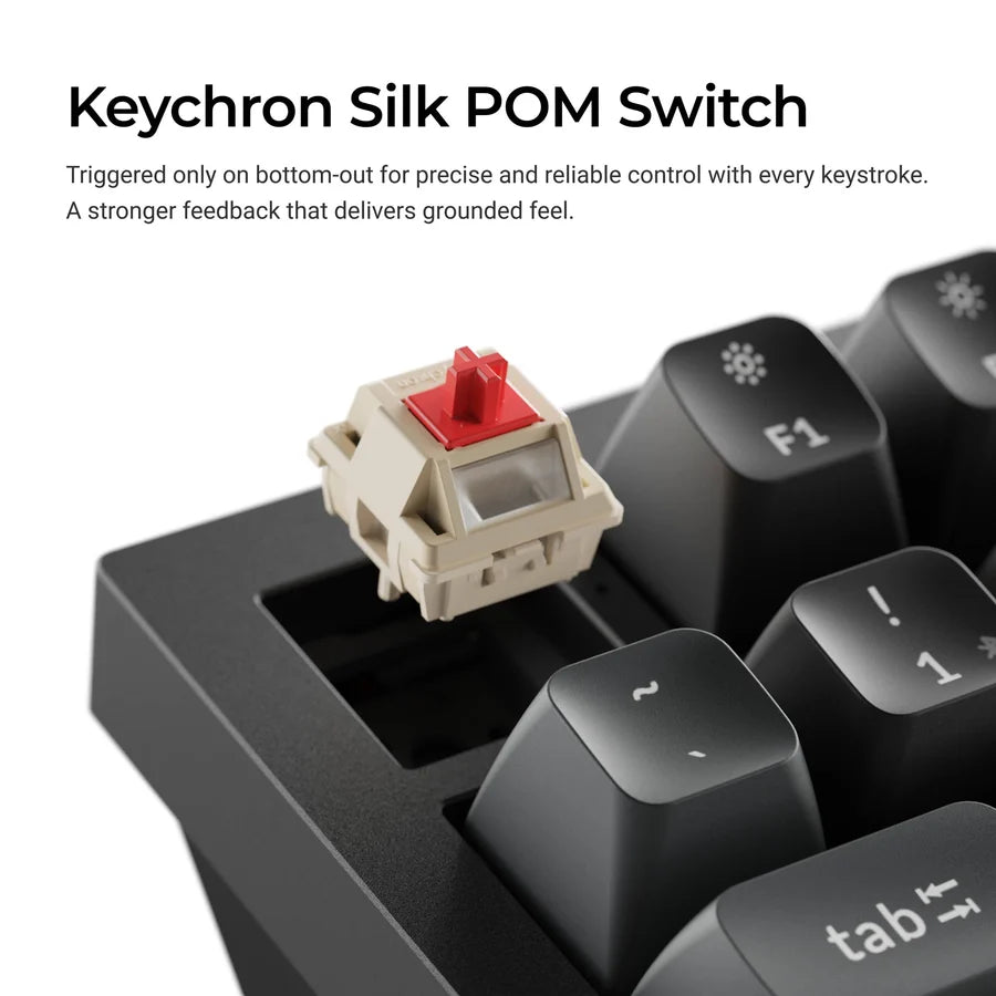 Keychron Q1 Ultra 8K Q1U-M1 Black / Wireless / Hot-swap / 8k Pooling Rate / Mechanical keyboard / RGB / Keychron Silk POM Switch - Red