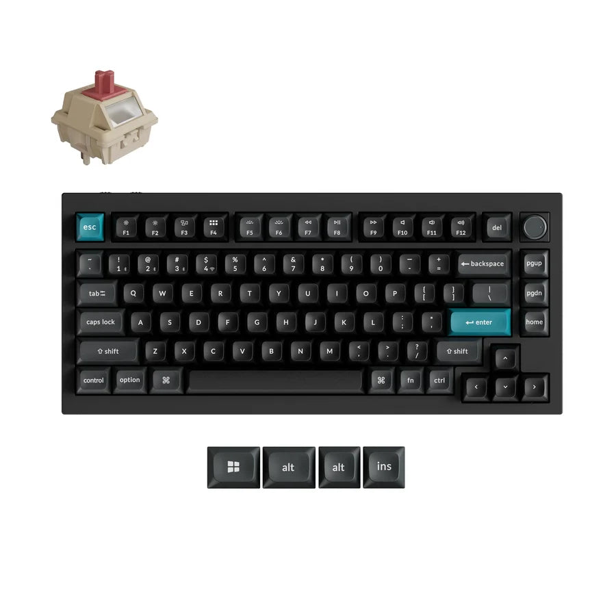 Keychron Q1 Ultra 8K Q1U-M1 Black / Wireless / Hot-swap / 8k Pooling Rate / Mechanical keyboard / RGB / Keychron Silk POM Switch - Red