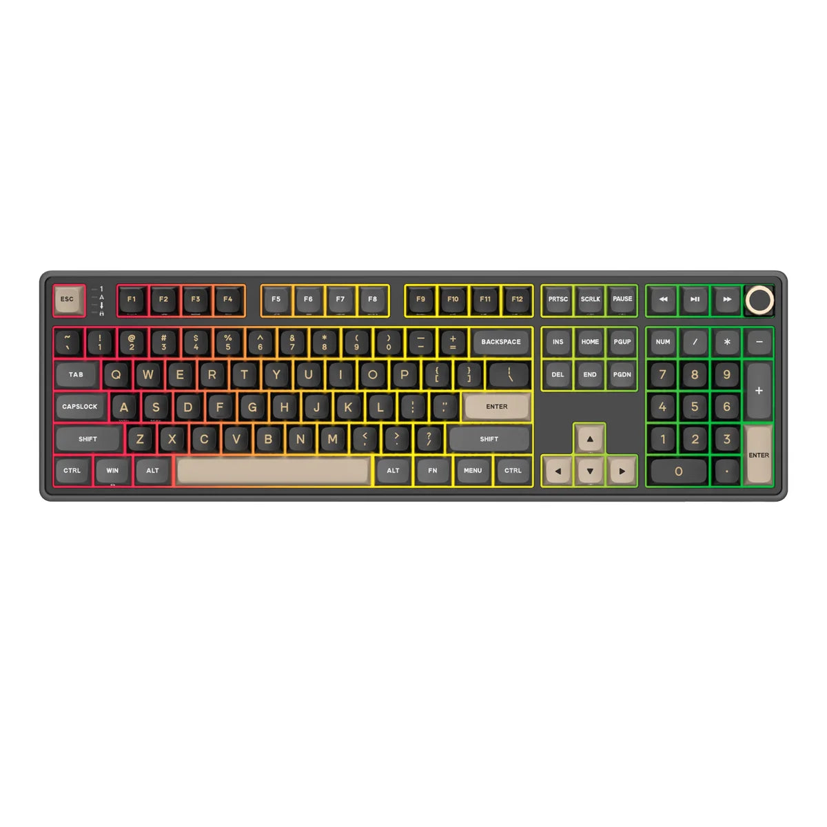 Royale Kludge RK R108 / Wired / Mechanical Linear Creamy Switch / Hot-Swap / RGB / Knoob