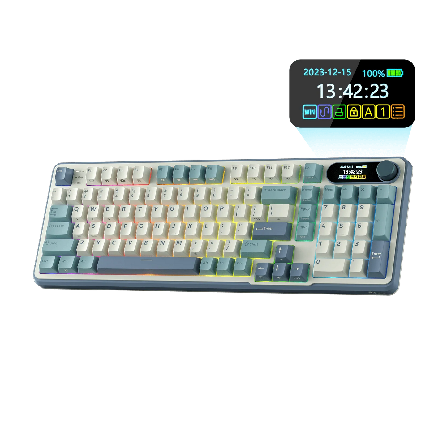 Royal Kludge S98 96% Bežična Mehanička Tastatura, RGB, Hot-Swap,Boja "Light Cloud", Braon Prekidači